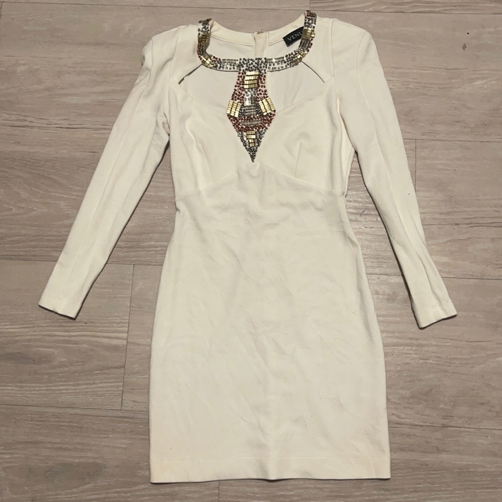 Venus embellished long sleeve dress